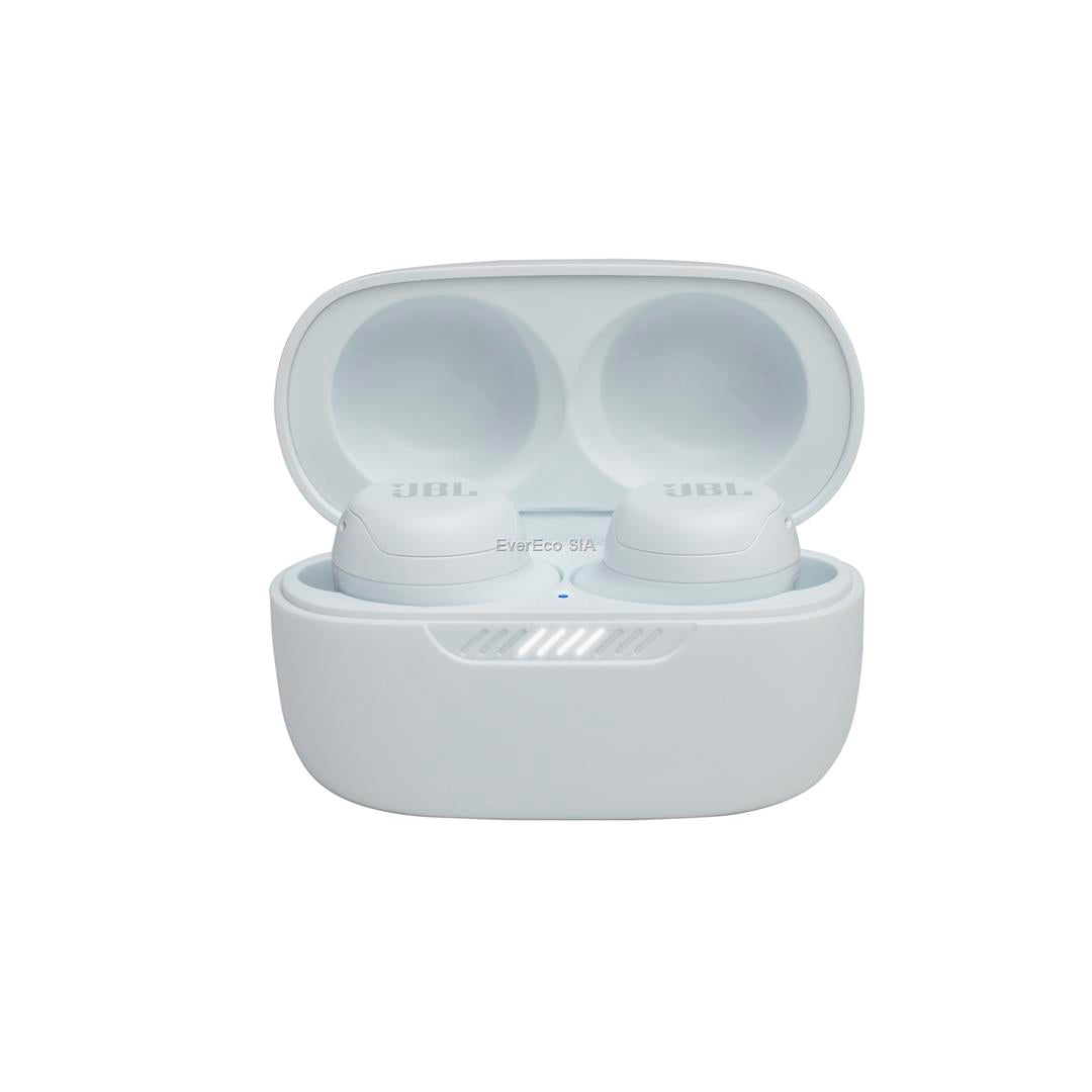 Беспроводные наушники JBL Bluetooth 5.1 с шумоподавлением LIVE FREE NC+TWS, 20 Гц - 20 кГц, IPX7, совместимость с Apple Siri, Google Assistant, Amazon Alexa, USB-C, насадки для наушников, кабель для зарядки, зарядный кейс, белый