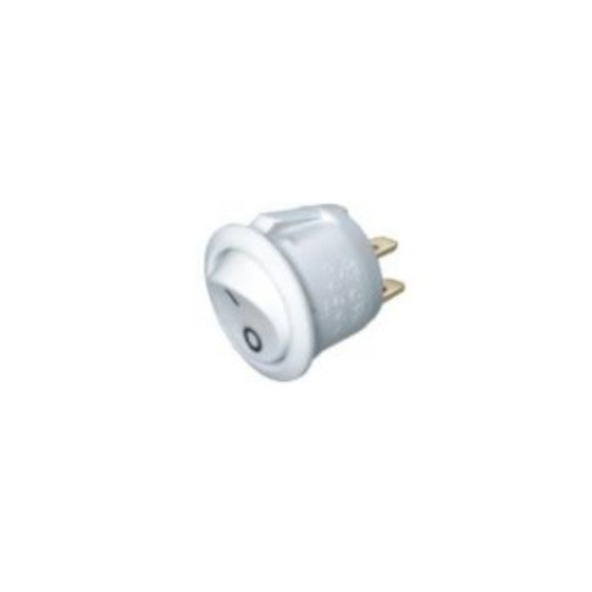 Slēdzis apaļš balts ON-OFF, fiks, 2k. 6A/250Vac, Ø19.8mm, SPST, RoHS