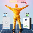 10KW hybrid växelriktarsats för solsystem, 3 faser, 5 års garanti + 10kW/h eller 10240W Batteri med elektronisk LED-display, används för hybrid solsystem, 200Ah/51,2V, V-TAC varumärke, 5 års garanti, 7000 fulla laddningscykler