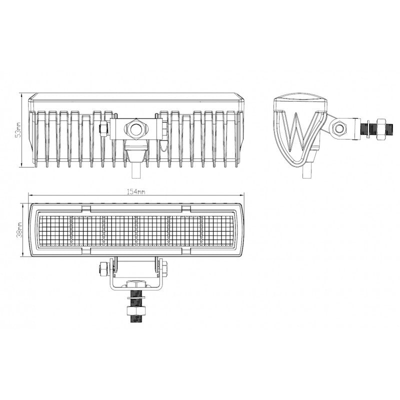 18W (1500Lm) 10-30V LED töövalgusti, ECE R10, traktoritele, maastikusõidukitele, metsatöömasinatele.