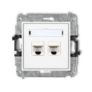 2-контактный механизм розетки ПК 2xRJ45, кат. 5e, 8-контактный