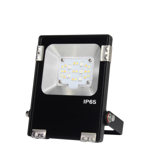 10W(750-900Lm) LED Prožektors, IP65, RGB+W, ar wi-fi, melns korpuss, 2700-6500K