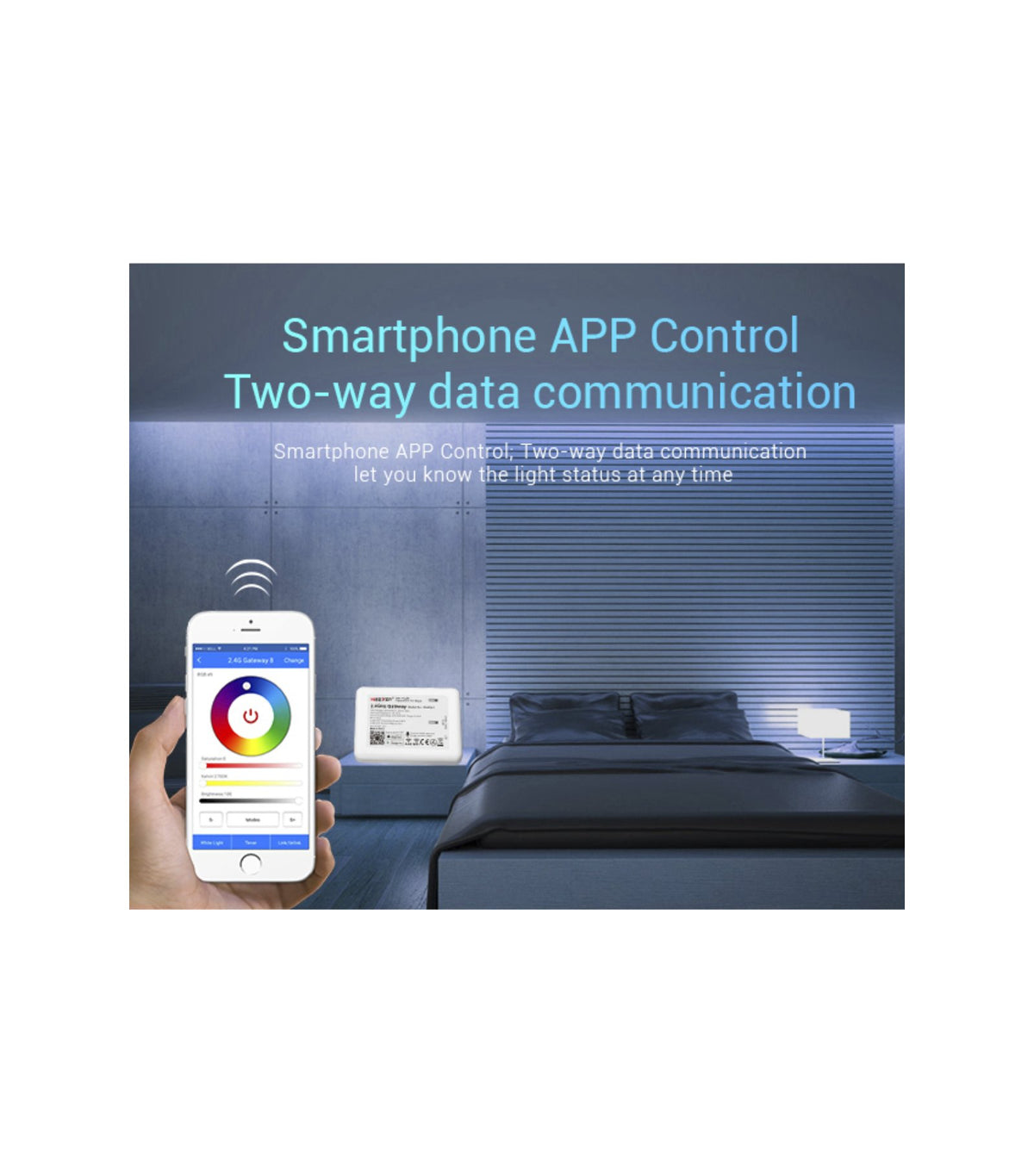 LED kontrolieris WI-FI WL-Box1 MIBOXER 2.4GHz, saderīgs ar Amazon Alexa un Google Assistant
