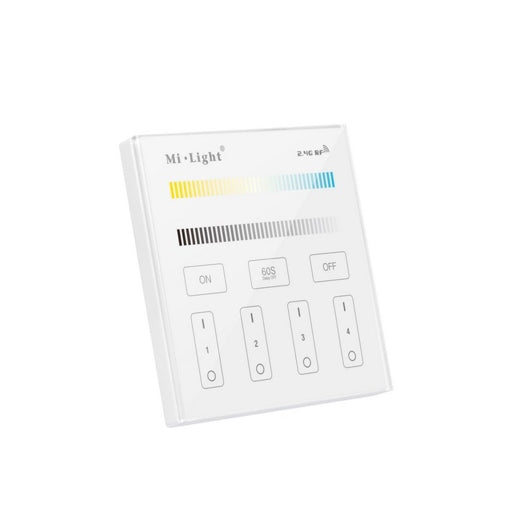 Mi-Light dimmeris, CCT, 4 zonu, skārienjūtīgs, regulējams, 2.4G/230V, bezvadu, diapazons 30 m, 60 s OFF