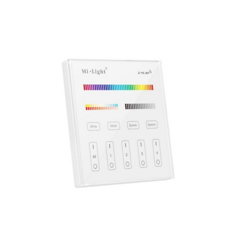 Mi-Light dimmeris, RGB+CCT, 4 zonu, skārienjūtīgs, 2.4G/230V, bezvadu, diapazons 30 m