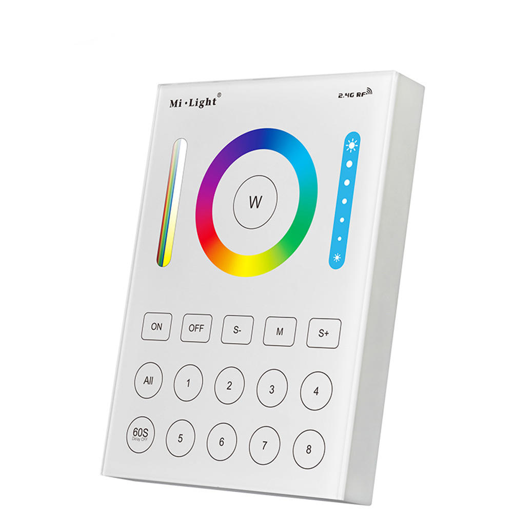 Mi-Light dimmer, RGB+CCT, 8 tsooni, puutetundlik, 2.4G/3V (2xAAA), juhtmevaba, 30 m raadius.