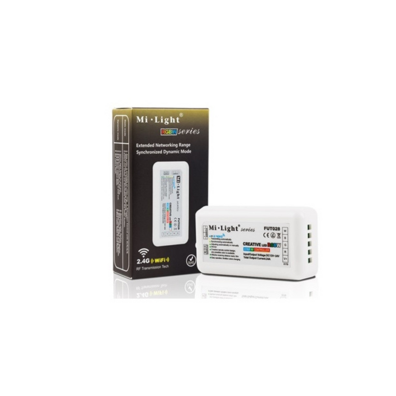 Mi-Light RGBW kontroller, 1 tsooniline vastuvõtja/Wi-Fi/1 tsoon, raadiojuhtimine, timmitav, max. 10A, 1 kanal max 6A
