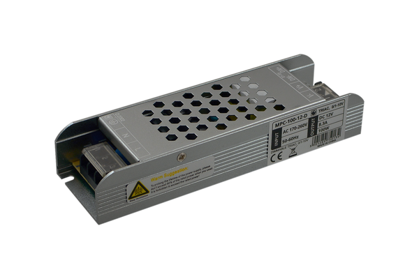 SLIM Dimmējams (TRIAC, 0/1-10V) LED Barošanas bloks 100W 8.3A 12V, ūdensnedrošs IP20, metāla