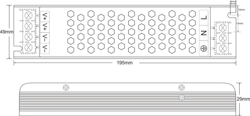 SLIM LED Power supply unit 200W 16.7A 12V, waterproof IP20, metal