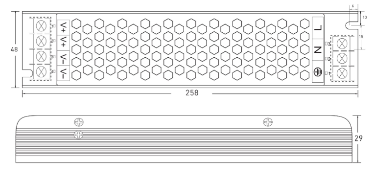 SLIM LED Barošanas bloks 250W 21A 12V, ūdensnedrošs IP20, metāla