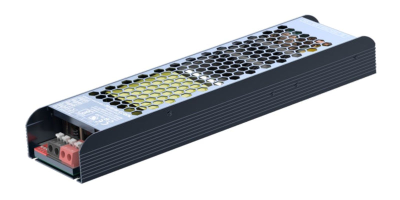 SLIM LED-strömförsörjning 200W 16,7A 12V, vattentät IP20, metall, dimmerkontroll