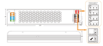 SLIM LED Power supply unit 200W 16.7A 12V, waterproof IP20, metal, controllable dimming level