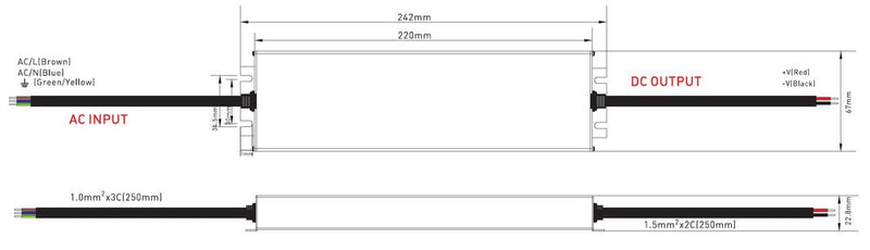 LED Power supply unit 200W 8.3A 24V, waterproof IP67