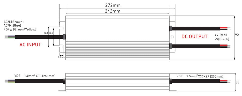 LED toiteallikas 500W 21A 24V, veekindel IP67