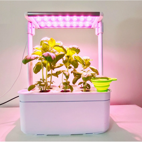10W gudrais mājas dārzs augu audzēšanai ar LED lampu, balts (6 podu), 30*13*46cm, gaismas krāsa sarkana/balta, ūdens kont. 2.5 litri
