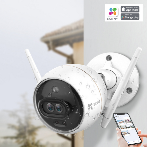 EZVIZ C3X video camera with people/vehicle detection, 1080p resolution, IP67, Siren and strobe light