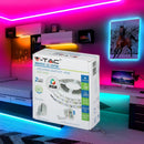 35W 12V 5M 60 LED RGB colored tape kit (power supply units, control, 5m roll), SMD5050, IP20, V-TAC