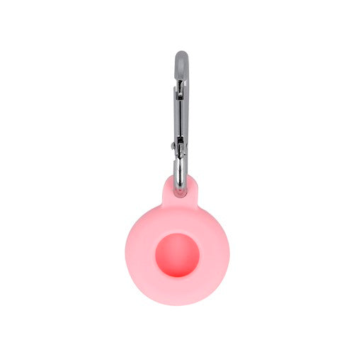 Silikona futrālis ar āķi AirTag rozā krāsā