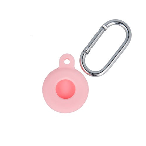 Silicone case with AirTag hook in pink color