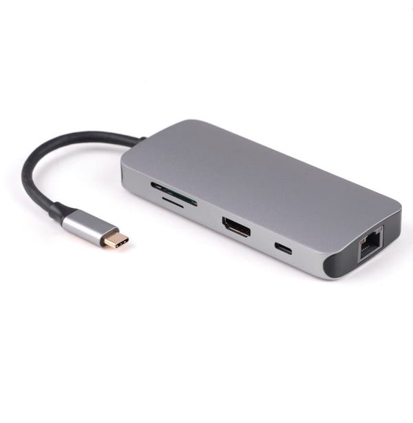 Vairāku portu PNI MP07 no USB-C līdz HDMI, 2 x USB 3.0, RJ45, SD / TF, USB-C PD, 7 izejas