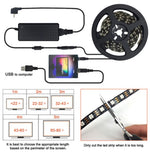 LED strip with USB backlight WS2812B, waterproof, 5m (TV screen lighting kit)