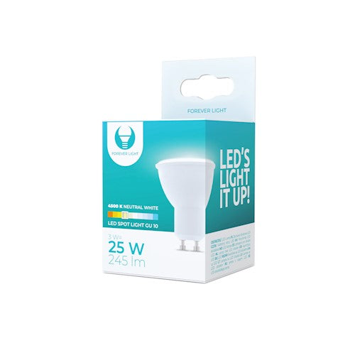 GU10 3W(245Lm) LED-lampa, keramisk, neutralvitt ljus 4500K
