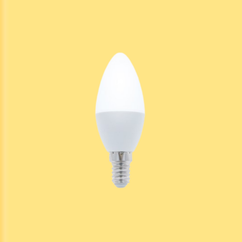 E14 6W(480Lm) LED Spuldze, C37, IP20, silti balta gaisma 3000K