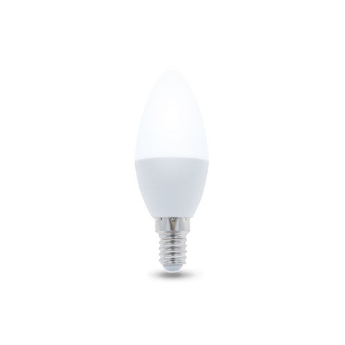 E14 6W(480Lm) LED Spuldze, C37, IP20, silti balta gaisma 3000K
