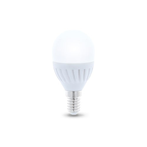 E14 10W(900Lm) LED keramiska spuldze, G45, IP20, silti balta gaisma 3000K