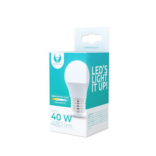 E27 6W(480Lm) LED Bulb G45, neutral white light 4500K