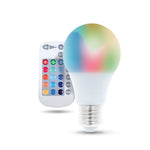 E27 LED spuldze, A60, RGB + balta 9W + RC 