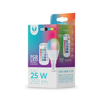 E14 5W(250Lm) LED Bulb, G45, RGB+W, warm white light 3000K