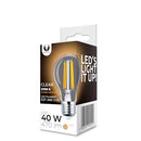 E27 4W (470Lm) LED hõõglamp, A60, COG läbipaistev, soe valge valgus 2700K