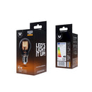E27 4W(250Lm) LED Filament spuldze, A60, IP20, dūmu krāsā, silti balta gaisma 2000K