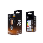 E27 4W(400Lm) LED Filament spuldze, A60, IP20, dūmu krāsā, silti balta gaisma 2000K