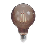 E27 4W(400Lm) LED Filament spuldze, G95, IP20, dūmu krāsā, silti balta gaisma 2000K