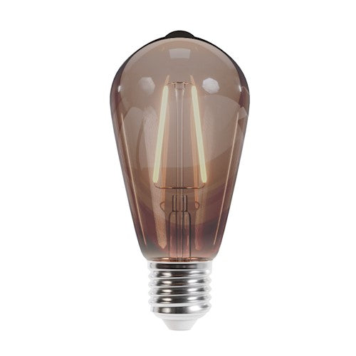 E27 4W(400Lm) LED Filament bulb, ST64, IP20, цвет дыма, теплый белый свет 2000K