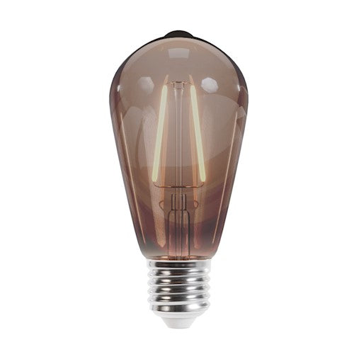 E27 4W(400Lm) LED Filament bulb, ST64, IP20, smoke color, warm white light 2000K