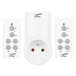 Tālvadības tīkla kontaktligzda x2 LTC, IP20, 12mc, 433,92MHz, 2xbaterijas pultij, 2-30m
