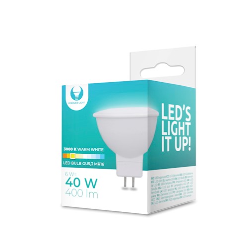 GU5.3 6W(400Lm) 12V LED Bulb, MR16, IP20, warm white light 3000K
