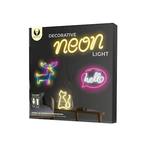 Neon LED light HELLO pink white Bat + USB FLNE15 Forever Light