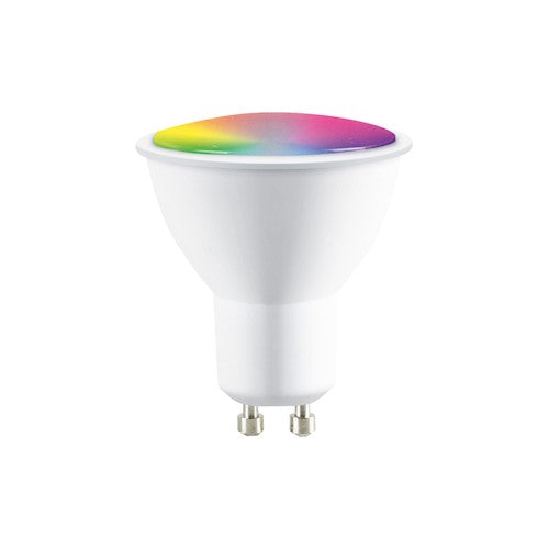 GU10 5.5W(400Lm) LED SMART Spuldze, IP20, saderīga ar Amazon Alexa un Google Home aplikācijām, Tuya, RGB+CCT+DIM, 2700K-6500K