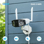 Reolink 4K 8MP Wi-Fi videokaamera inimeste, autode ja loomade tuvastamisega. 180° panoraamvaade 5GHz/2,4GHz Wi-Fi, kahesuunaline heli.Värviline öönägemine, Duo seeria W730.