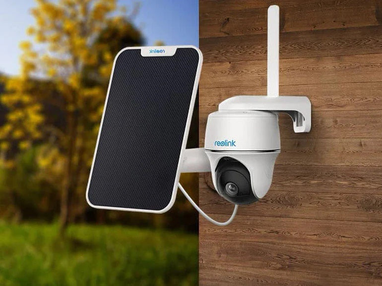 4G Revolving Solar 4K Ultra HD (8 MP) 355° CCTV-kamera med GSM SIM-kortalternativ, person- och fordonsdetektering, mörkerseende, time-lapse-funktion, 2-vägs ljud, mikrofon, solpanel ingår ej.