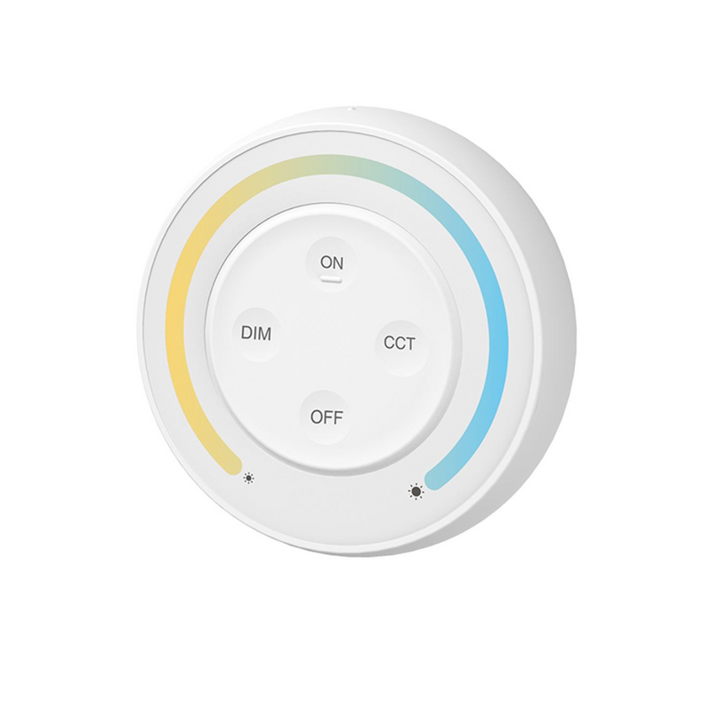 Mi-Light CCT dimmer, white, round, touch-sensitive, 2.4G/3V (2xAAA), wireless, range 30m
