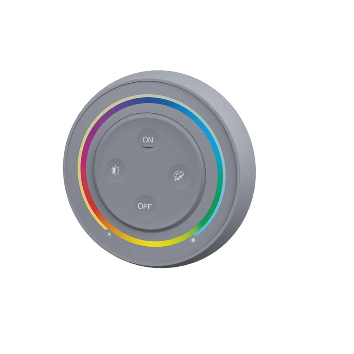 Mi-Light RGB+CCT dimmeris, pelēks, apaļš, skārienjūtīgs, 2.4G/3V (2xAAA), bezvadu, diapazons 30m