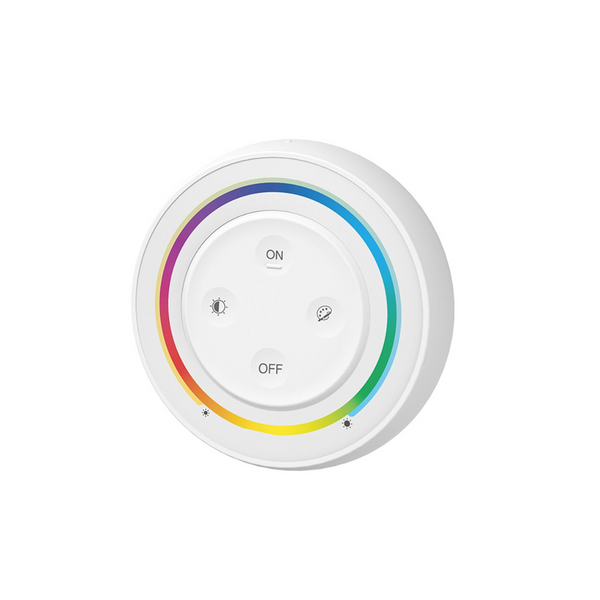 Mi-Light RGB+CCT dimmer, white, round, touch-sensitive, 2.4G/3V (2xAAA), wireless, range 30m