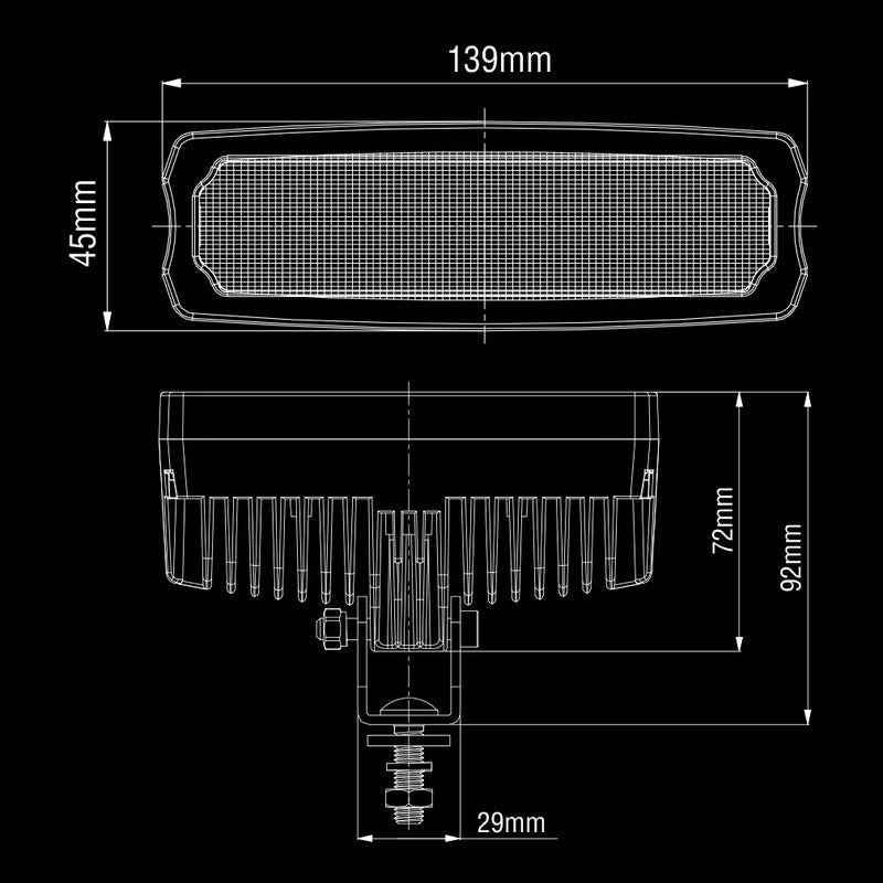 SAE 15/25W (500Lm) LED darba/atpakaļgaitas lukturis, R23, R10, IP68, auksti balta gaisma 6000K, 139/45/72 mm