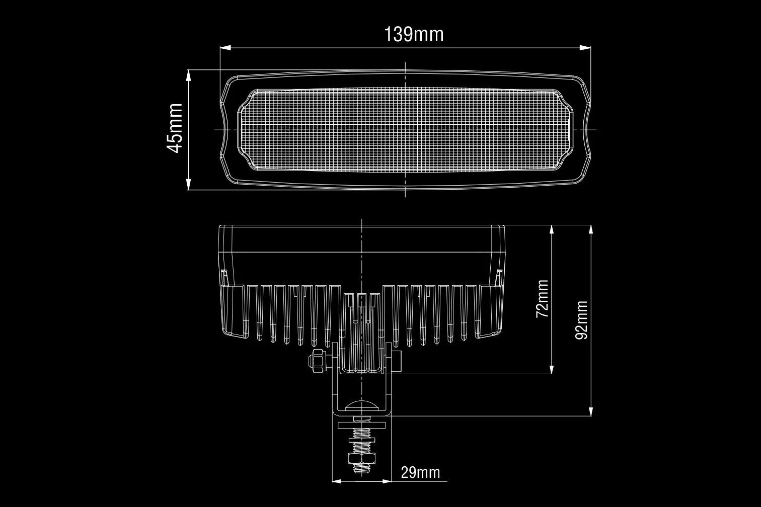 SAE 15/25W (500Lm) LED töö-/reversioonilamp, R23, R10, IP68, jaheda valge valgus 6000K, 139/45/72 mm