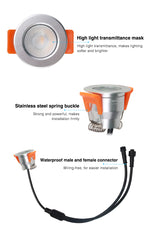 3W 12V LED Spot valgusti, süvistatav, ümmargune, IP66, CCT 1800K-6500K